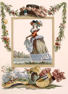 Danseuse habillée en caraco pierrot avec chapeaux, gravée par Dupin, planche no.241 de 